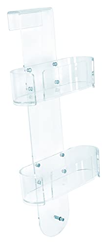Duschregal Bari Duschablage Duschregal zum Hängen mit 2 Böden ohne Bohren Acryl rostfrei Duschkorb zum Einhängen mit Haken - 1