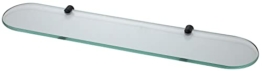 HomeHeng 60cm Glasregal Glasablage Duschregal Duschablage Glas 8mm Glasregal Bad Glas Ablage Dusche mit Glashalter Wandmontage Halterung Zylindrisch, E3307-60MB - 1