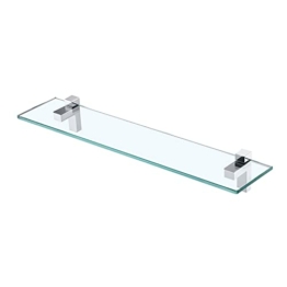 KES Duschablage Duschregal Glasablage Dusche Glas Ablage 8mm Hartglas Badezimmer Regal Halterung mit Regalhalter 60CM Poliert Chrom, BGS3201S60 - 1