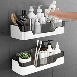 SHBaizoy 2 Stück Duschregal,Badezimmer Regal ohne Bohren,Duschkörbe an der Wand montiert,für Badezimmer/Küche - 1