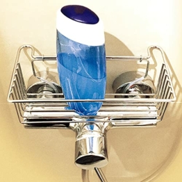 sternklar Armaturkorb Duschkorb Duschablage zum Festklemmen auf der Duscharmatur Waschbecken Waschtisch ohne Bohren Chrom - 1