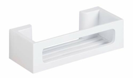 WENKO Power-Loc® Duschablage Bralia, praktisches Duschregal für das Badezimmer, Befestigung ohne Bohren, Kunststoff, 30 x 8,5 x 12 cm, Weiß - 1